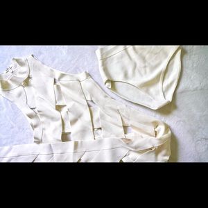 House of Cb bandage and lace maxi dress w/ under garment.